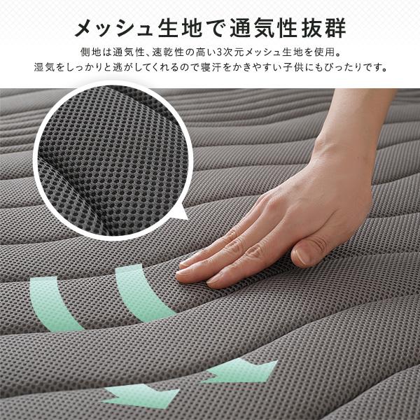 薄型 マットレス ポケットコイル ショート丈シングル 3つ折り 快眠 メッシュ生地 体圧分散 1年保証 コンパクト 圧縮 梱包