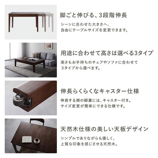 エクステンションテーブル 専用 脚 単品 高さ72cm ウォルナットブラウン 天然木 木製 リビング ダイニング インテリア家具_2