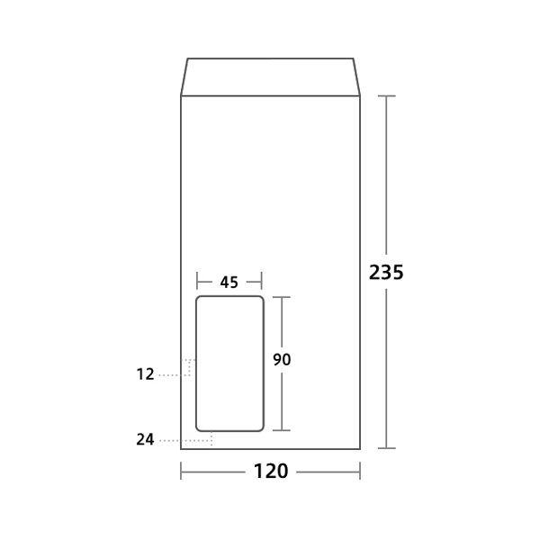 ハートレーザープリンタ対応 窓封筒 長3 パステルグリーン 80g／m2 〒枠なし ヨコ貼 MG9113 1ケース（1000枚）_2