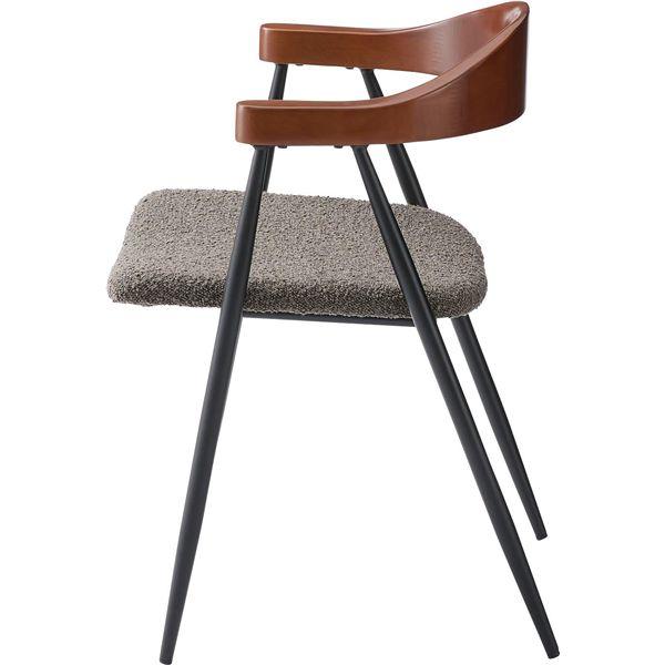パーソナルチェア 約幅56×奥行52.5×高さ73.5×座面高44cm ブラウン スチール リビングチェア リビング ダイニング 完成品_2