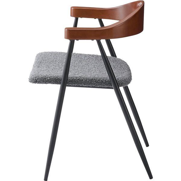 パーソナルチェア 約幅56×奥行52.5×高さ73.5×座面高44cm グレー スチール リビングチェア リビング ダイニング 完成品_2