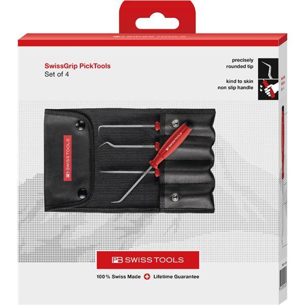 PB SWISS TOOLS ピービースイスツールズ 4本組 スイスグリップタイプ ピックツールセット ロールケース付 紙箱仕様 8681.SETCBB_1