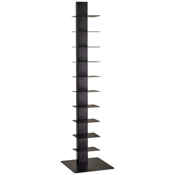 モダン ブックタワー 本棚 ブラック 高さ150.5cm スリム 見せる収納 本収納 収納家具 ディスプレイ家具の画像