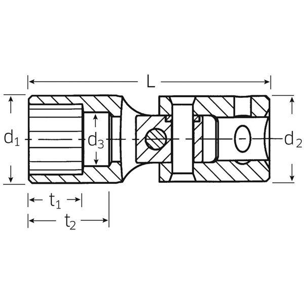 STAHLWILLE スタビレー 1/4SQ ユニフレックスソケット スプラインタイプ 10 インチサイズ 全長35mm 面接触 402ASP-10 工具 ツール DIY 作業工具_1