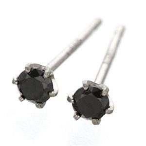 K18WG ブラックダイヤモンドピアスの画像