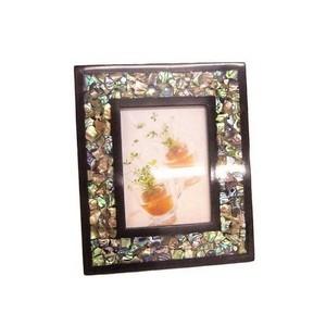 フォトフレーム/写真立て 〔夜光貝×漆塗り〕 木製 PF-L19-MOP 〔工芸品 ハンドクラフト インテリア雑貨〕