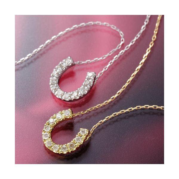 K18ホースシューダイヤモンドペンダント/ネックレス WG