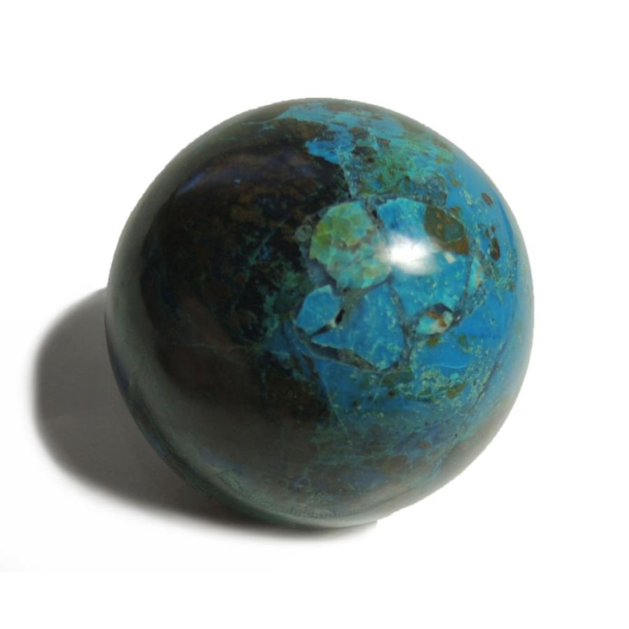クリソコラ スフィア 丸玉 ボール 産地 ペルー Chrysocolla 珪孔雀石 天然石 鉱物 1点もの 現品撮影 CHBB-33_1