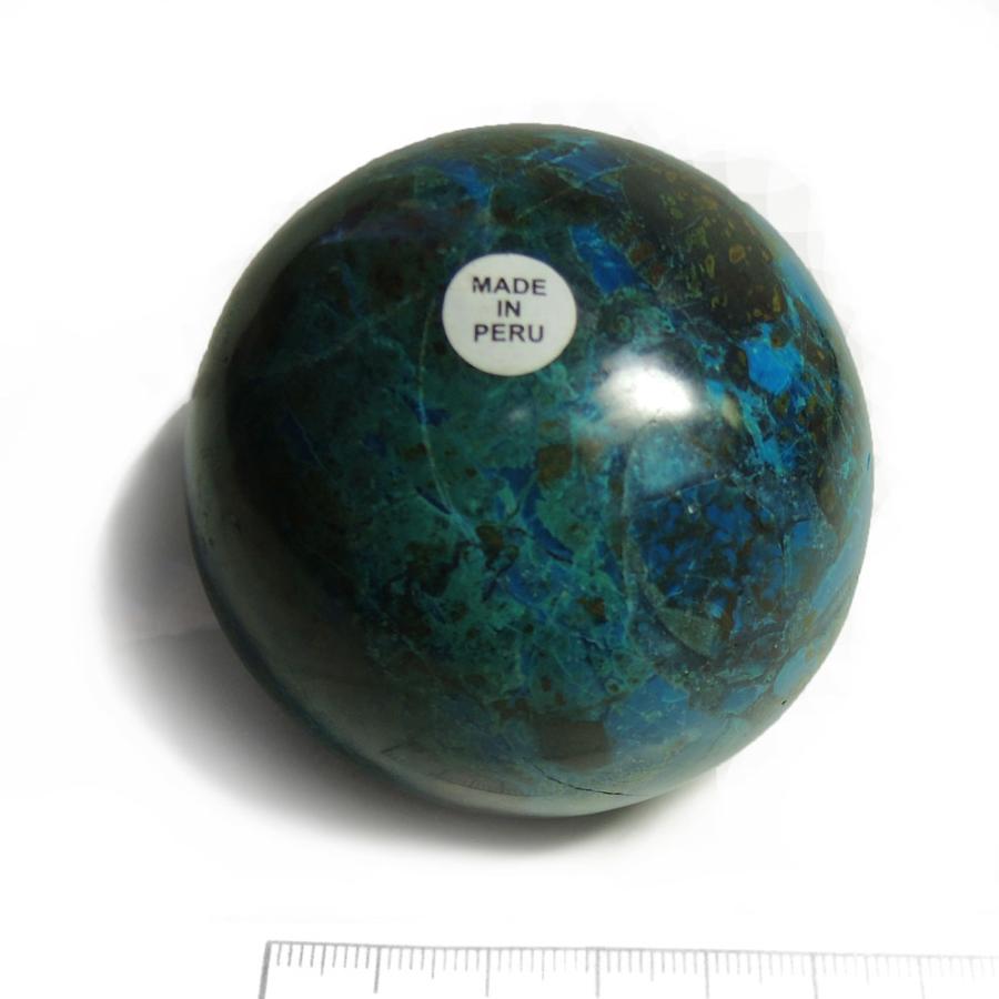 クリソコラ スフィア 丸玉 ボール 産地 ペルー Chrysocolla 珪孔雀石 天然石 鉱物 1点もの 現品撮影 CHBB-33_3