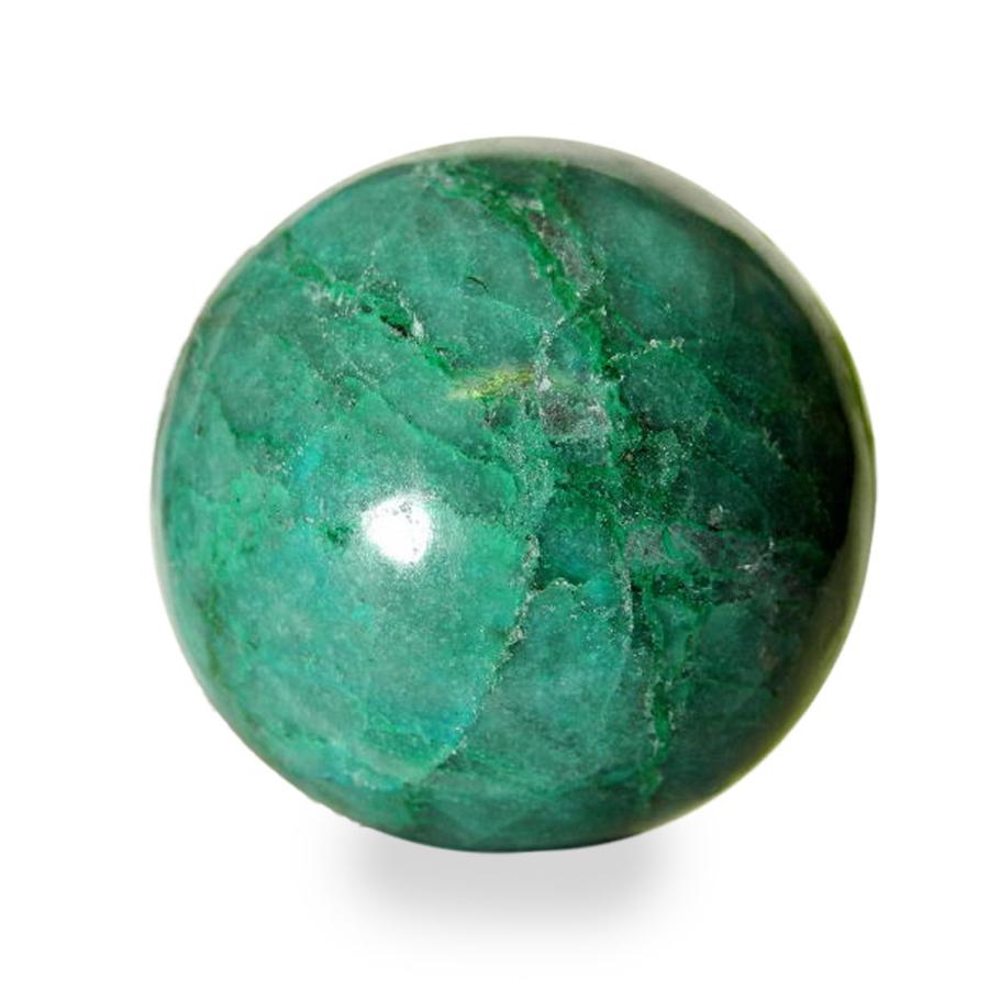 天然石】 グリーン ラビットヘア スフィア パワーストーン 丸玉 大玉