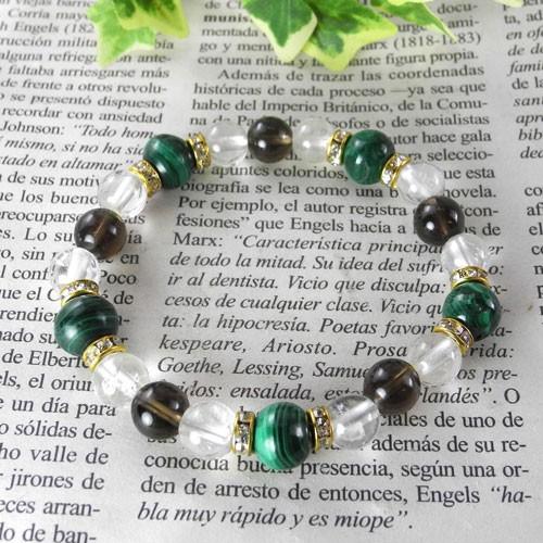 マラカイト スモーキークォーツ デザイン ブレスレット 1点もの 現品撮影 MUDB-3 | 