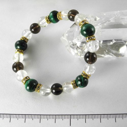 マラカイト スモーキークォーツ デザイン ブレスレット 1点もの 現品撮影 MUDB-3 |  | 01
