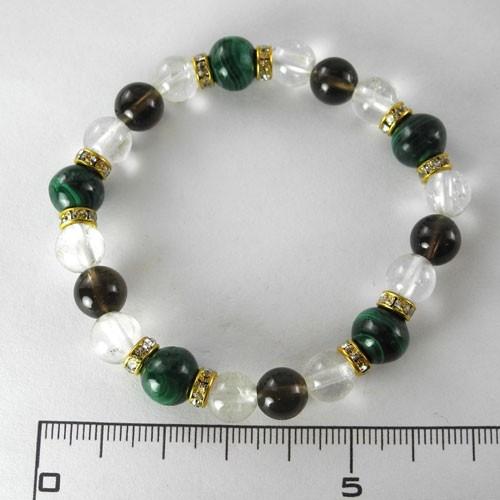 マラカイト スモーキークォーツ デザイン ブレスレット 1点もの 現品撮影 MUDB-3 |  | 02