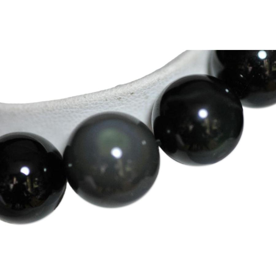 レインボー オブシディアン ブレスレット 14mm Obsidian 黒曜石 Glass