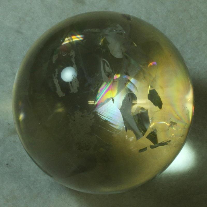 天然 非加熱 シトリン ボール レインボー スフィア 丸玉 ナチュラル