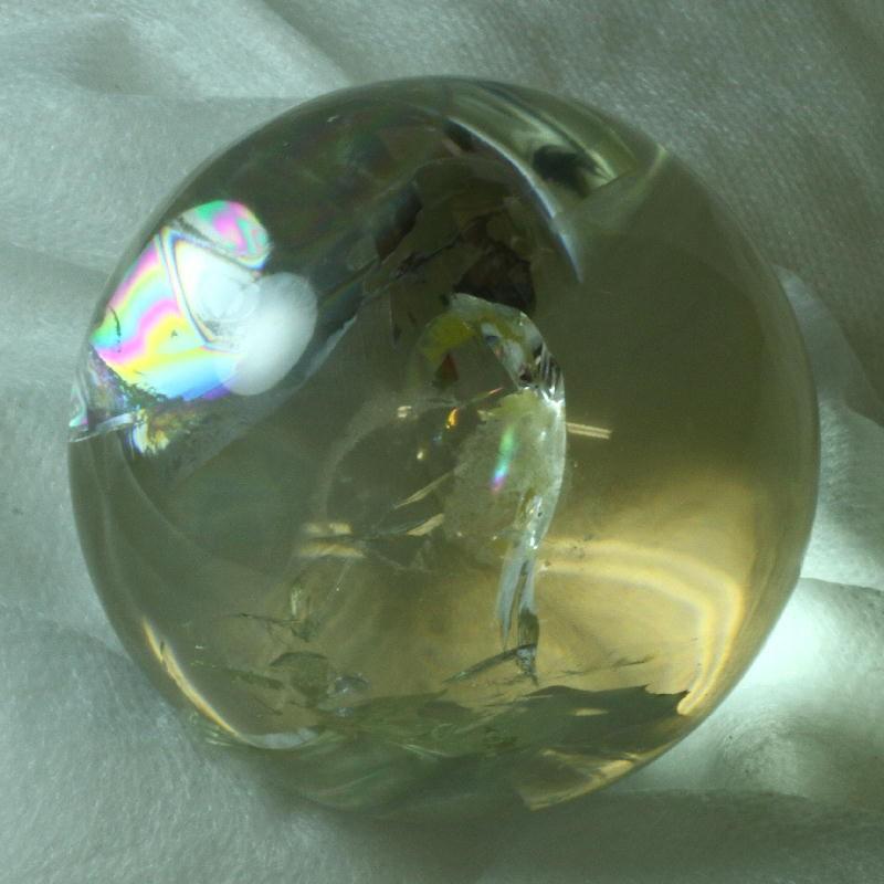 シトリン 高品質 スフィア 4.1㎝ レインボーシトリン 0468-1-min