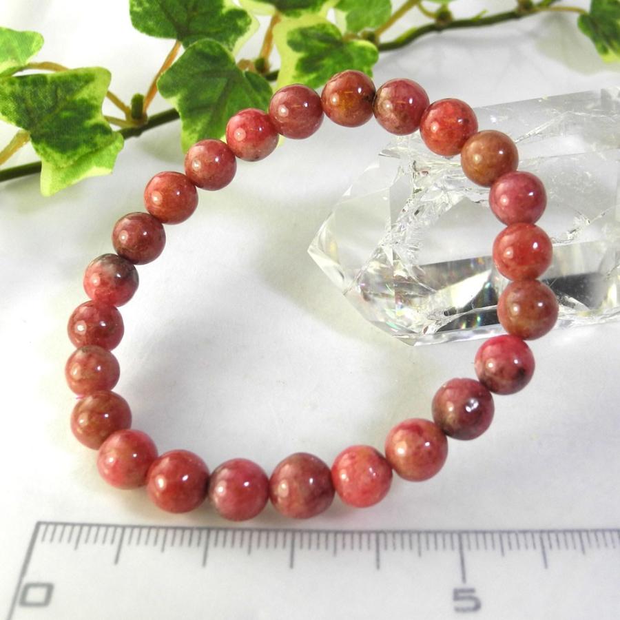 ロードナイト ブレスレット 7mm Rhodonite 薔薇輝石 天然石 鉱物 