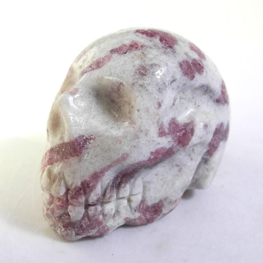 スカル 骸骨 ドクロ ピンクトルマリン入り 水晶 産地 ブラジル 10月 誕生石 1点もの 現品撮影 SKR-31