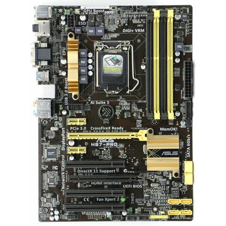 ASUS H87-PRO Intel H87 LGA1150 DDR3 32GB SATA3 ATX HDMI VGA