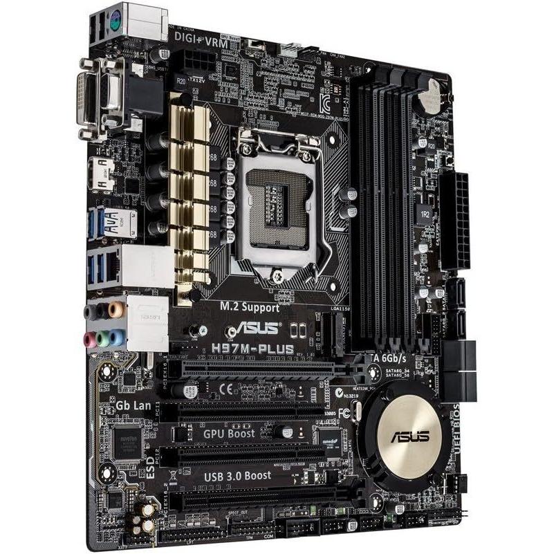 ASUS H97M-PLUS LGA 1150 Intel H97 HDMI SATA 6Gb/s USB 3.0 Micro ATX Intel Motherboard_1