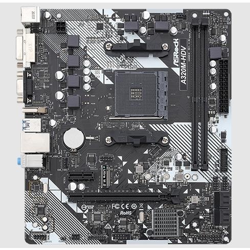 ★ASRock A320M-HDV AMD AM4 DDR4 M.2 HDMI DVI VGA MATX Motherboard 国内発 ...
