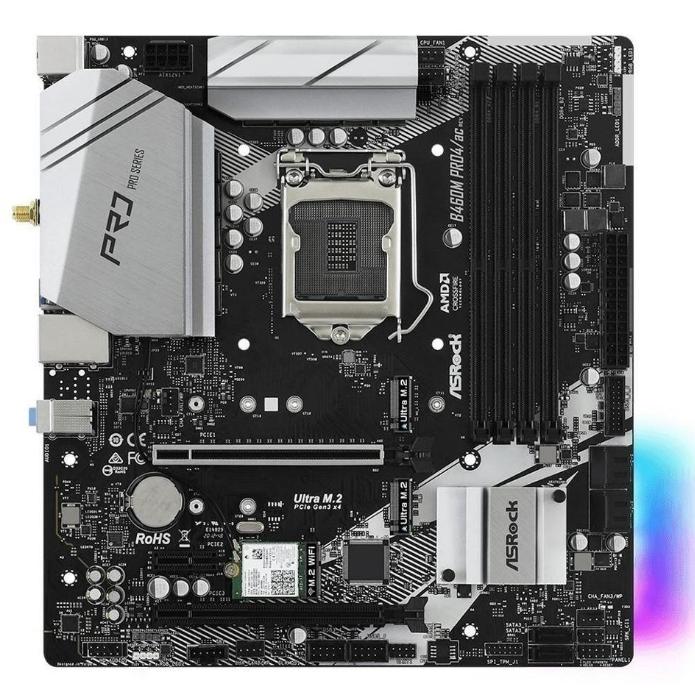 ASRock B460M Pro4/ac LGA 1200 Intel B460 SATA 6Gb/s Micro ATX