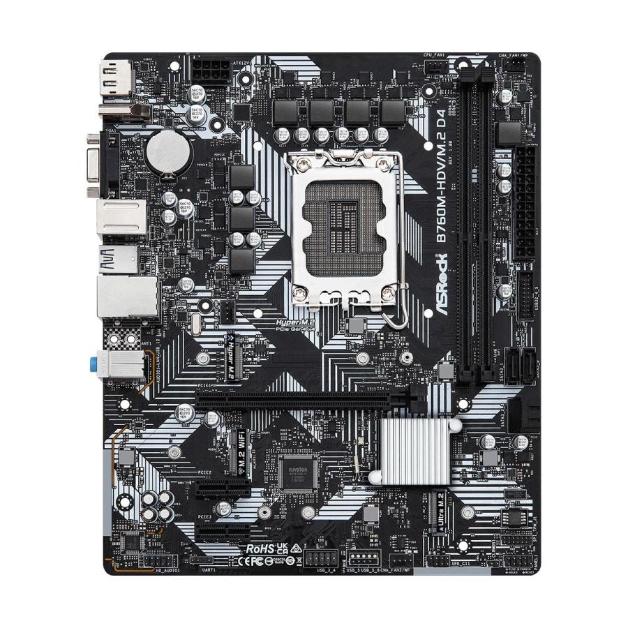 ASRock B760M-HDV/M.2 D4 LGA 1700 DDR4 Micro ATX Motherboard ASRock B760M-HDV/M.2 D4 LGA 1700 DDR4 Micro ATX Motherboard
