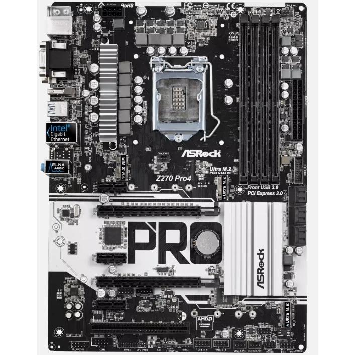 ASRock Z270 Pro4 LGA1151 6/7th Gen HDMI DVI-D D-Sub 64GB DDR4
