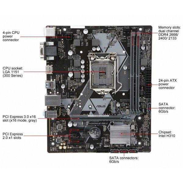 ASUS PRIME H310M-E R2.0 DDR4 LGA1151 TYPE-C USB 3.0 PCI-E M ASUS PRIME H310M-E R2.0 DDR4 LGA1151 TYPE-C USB 3.0 PCI-E M