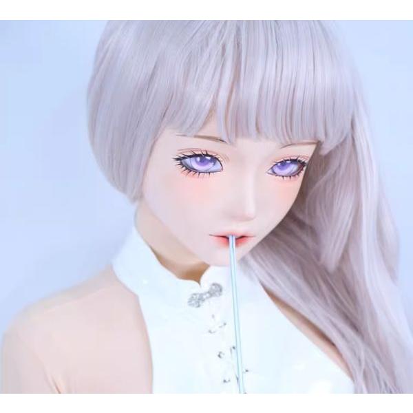 全頭マスク カツラ付き 月神Dr.P フルマスク ドール ヘッドロリータ
