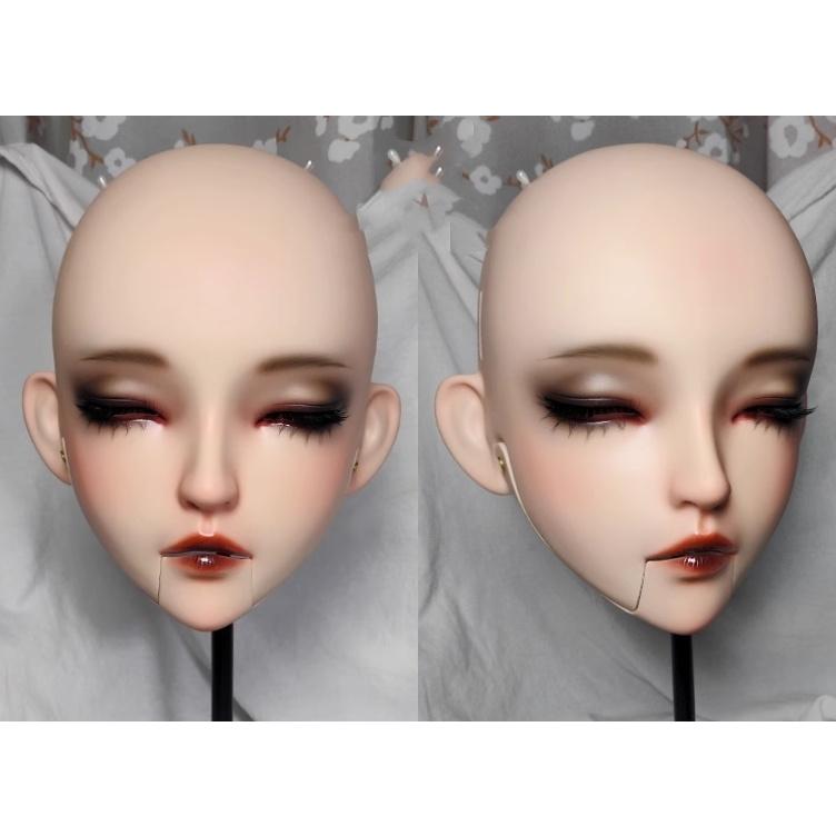 ハーフマスク 人形 Bタイプ 目を閉じた 樹脂製 ヘッドロリータ人形