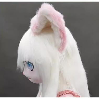 着ぐるみヘッド 猫 ピンクと白 全頭ヘッド ケモノ マスク ファー 着ぐるみヘッド 猫 ピンクと白 全頭ヘッド ケモノ マスク ファー