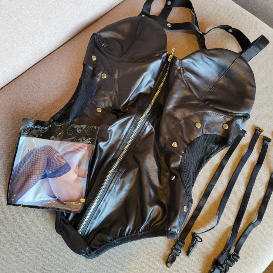 コスプレ ボンテージ 女王様風 ボディースーツ レザー ハイレグ T