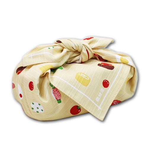 お弁当包み 風呂敷 小布 「お弁当のおかず」50cm 濱文様 綿風呂敷