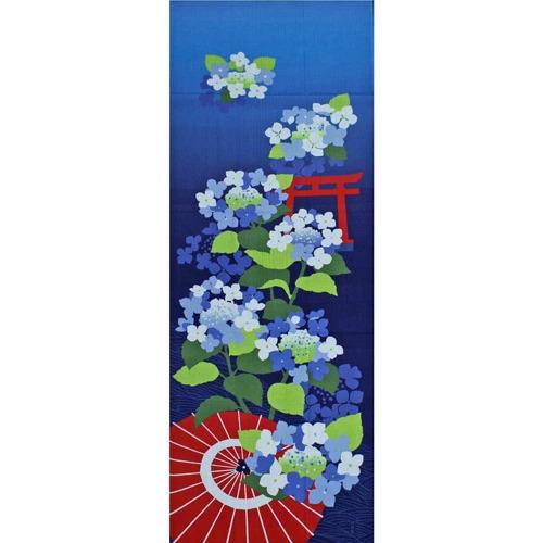 絵てぬぐい「あじさい和景色」【3枚以上で送料無料】夏柄 縦型 濱文様