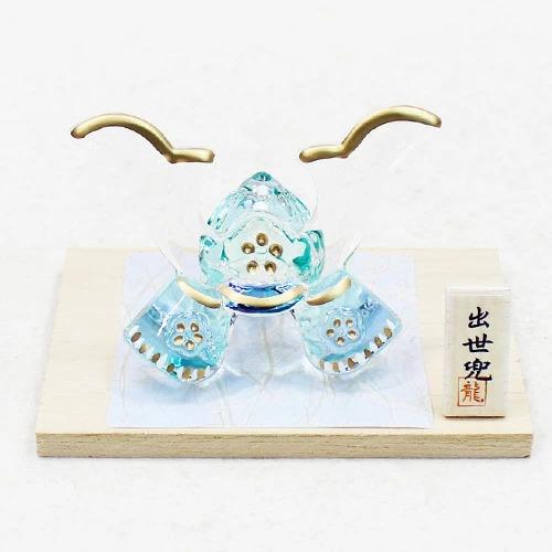 クリスタル兜「清澄兜/漆黒兜」 端午の節句 お飾り ガラス 置物 五月
