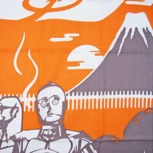 在庫限り500円オフ】スターウォーズ和てぬぐい「C3POとR2D2 温泉」SW