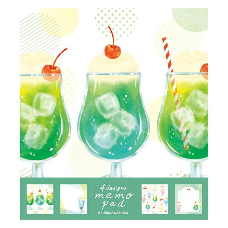 メモ 古川紙工 メモパッド 夏限定 しゅわっとクリームソーダ 80