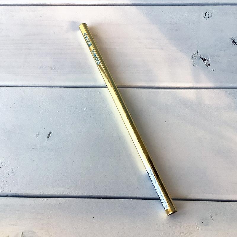 鉛筆 ヒノデワシ 金の合格 五角形えんぴつ 文字色 水色 1本 送料140円