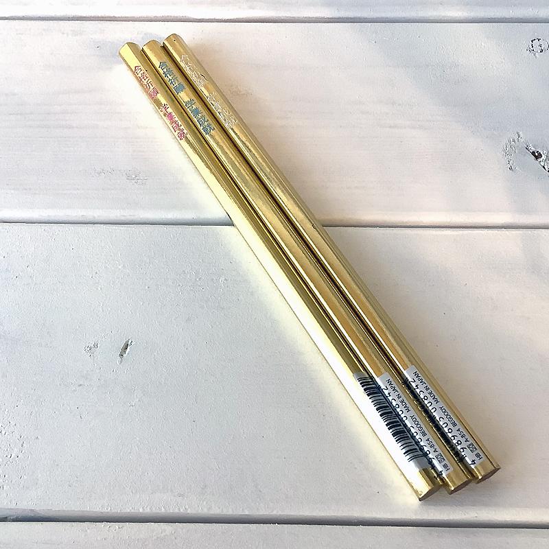 鉛筆 ヒノデワシ 金の合格 五角形えんぴつ 文字色 水色 1本 送料140円