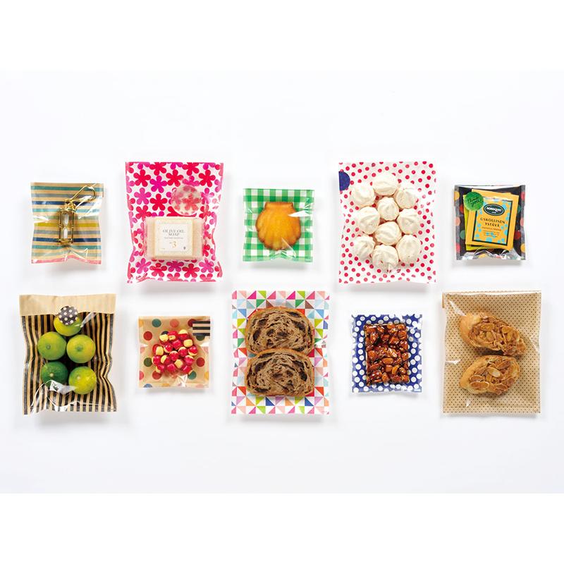 MIDORI（ミドリ） ラッピング 片面透明袋 S メタリック 表花柄