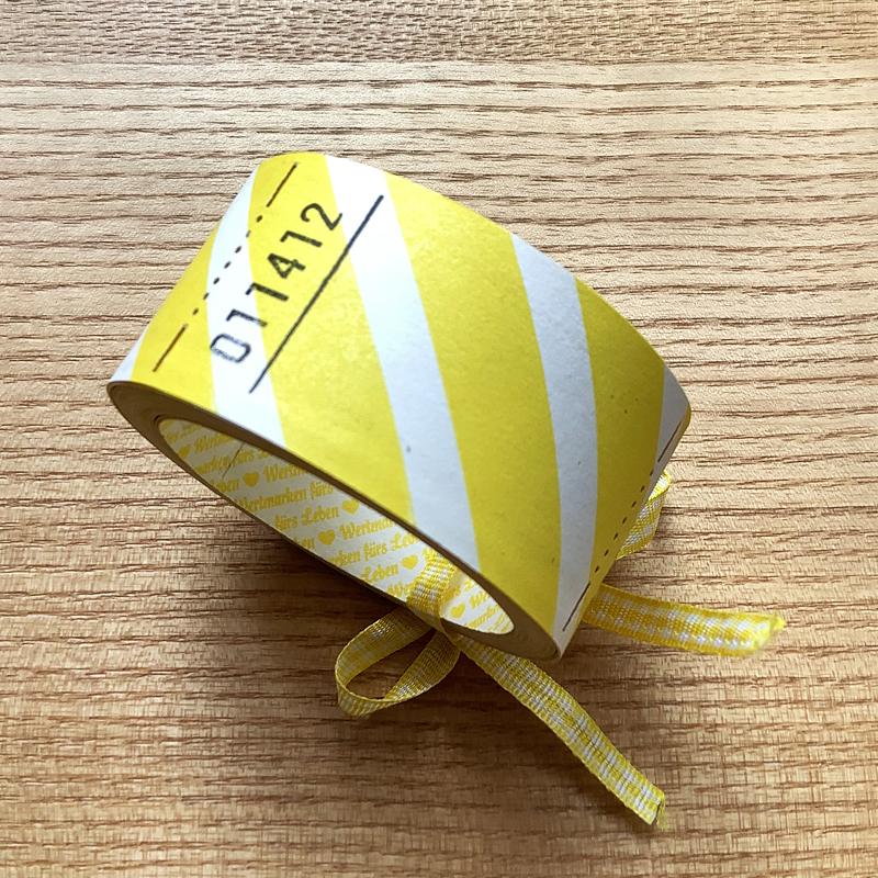 コラージュチケット コラージュ チケット ブランク イエローストライプ 3.0x5.7cm 5枚入