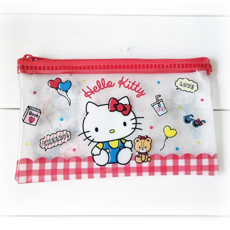 ポーチ ハローキティ 50周年 クリアポーチ M 160×100×3mm たんぽぽ