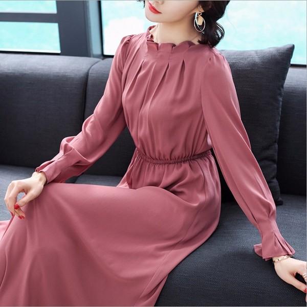 特別送料無料 ワンピース レディース ロングワンピース 長袖 ハイウエスト ドレス 結婚式 パーティードレス 披露宴 二次会 ワンピ 春 大きいサイズ 着痩せ おしゃれ Kds33 クリアランス Newmatic Ae