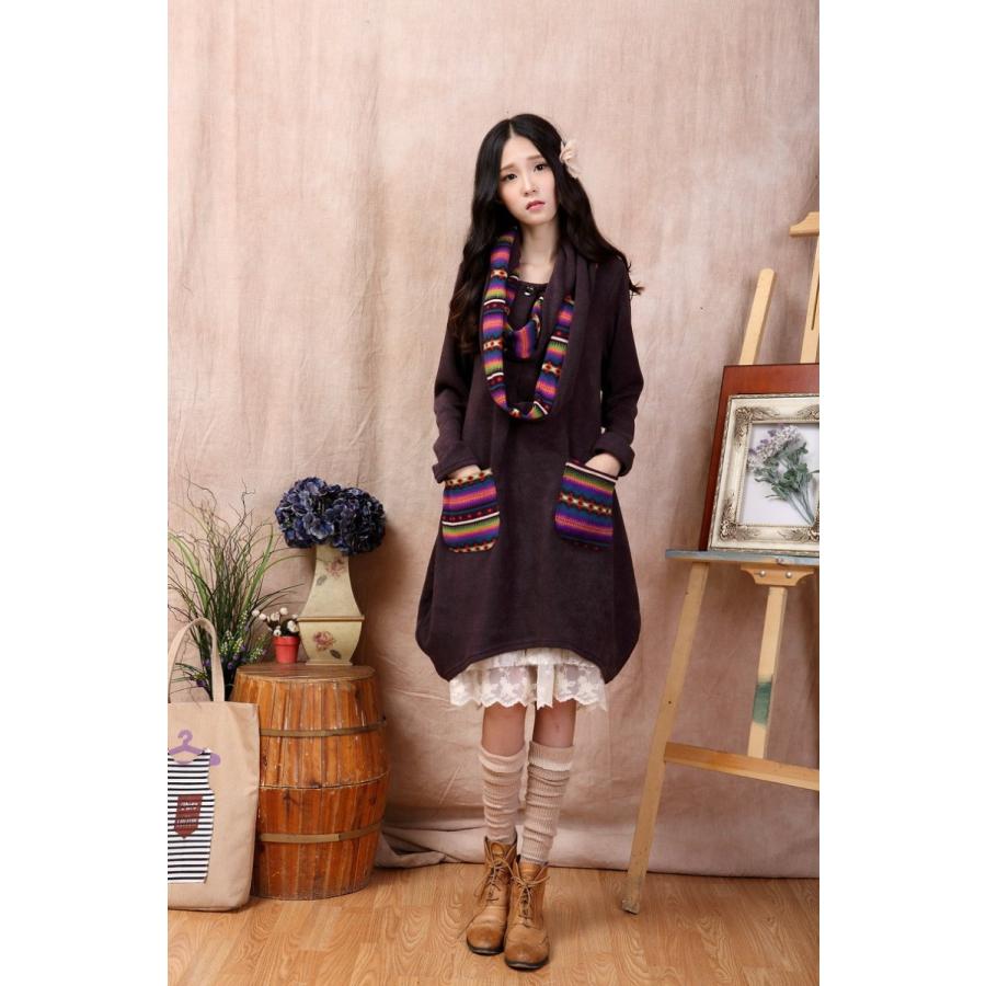 ワンピース マフラー レディース 切り替ワンピース 春秋用 ファッション 2点セット 森ガール 可愛い 上着 オリジナル Rixi345 Picoo 通販 Yahoo ショッピング