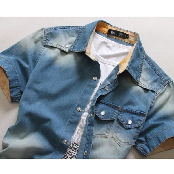 半袖シャツ 半袖ウエスタンシャツ メンズ デニムシャツ 半袖デニムシャツ カジュアル Xc3767 Picoo 通販 Yahoo ショッピング