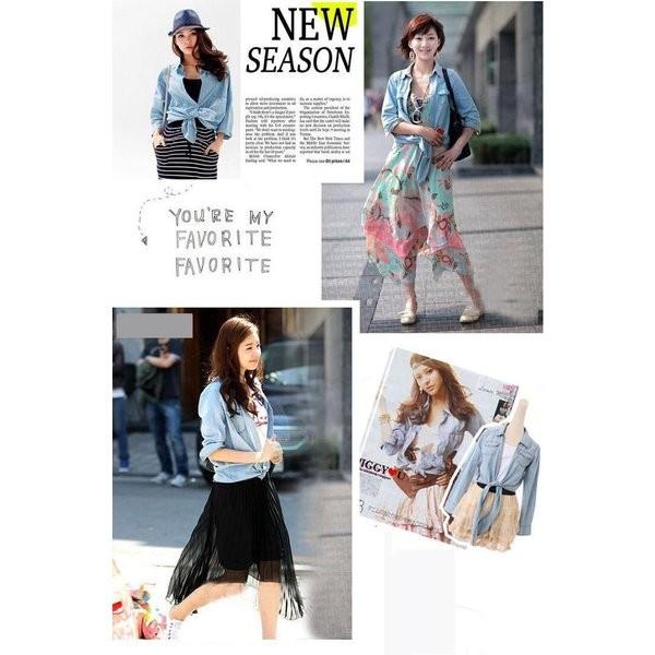 デニムカーディガン レディース デニムシャツ 7分袖 前結び 裾結び ダンガリーシャツボレロ ショート丈 ジャケット Uv対策 冷房対策 大きいサイズ Xrxafstlbjrcs17 Picoo 通販 Yahoo ショッピング