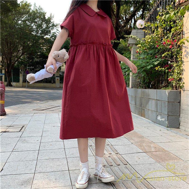 ワンピース レディース 春 春服 ロングワンピース ミディアム ワンピース オーバーサイズ 半袖 シャツワンピース 可愛い ガーリー ギャル 通学 人気新作 Xrxj Picoo 通販 Yahoo ショッピング