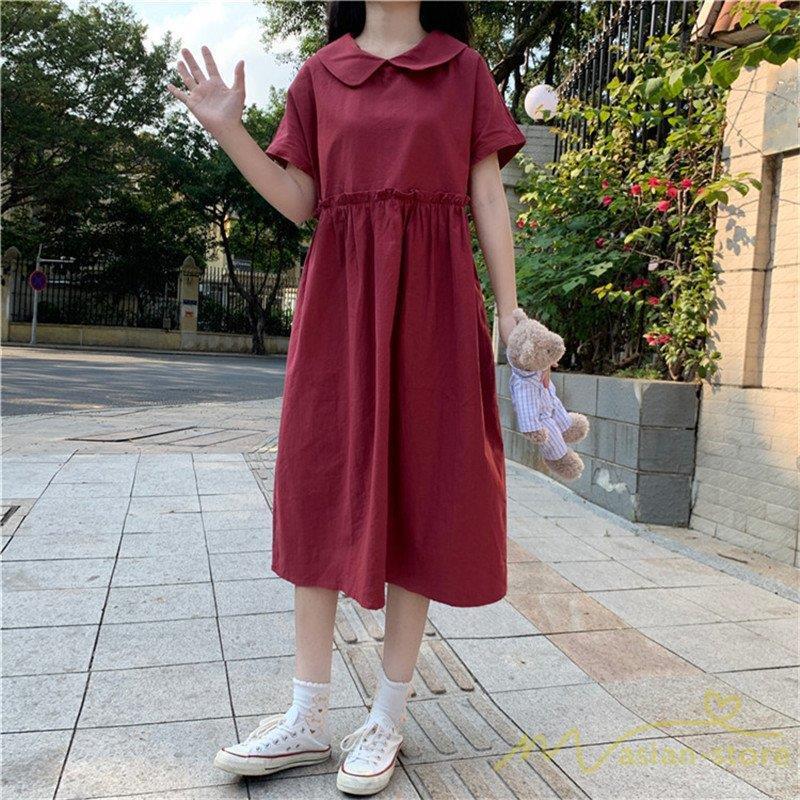 ワンピース レディース 春 春服 ロングワンピース ミディアム ワンピース オーバーサイズ 半袖 シャツワンピース 可愛い ガーリー ギャル 通学 人気新作 Xrxj Picoo 通販 Yahoo ショッピング