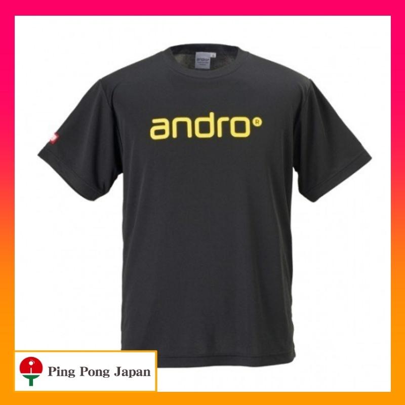 アンドロ ナパTシャツ IV　ブラック×イエロー　卓球　andro　ゲームシャツ 4　ウエア　ティーシャツ｜ppjapan